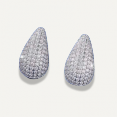 Boucles Goutte Scintillante Argentée