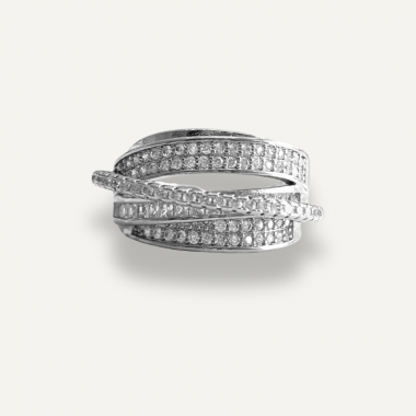 Bague Ruban Pavé Lumineux