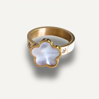 Bague Flora Blanc Nacré