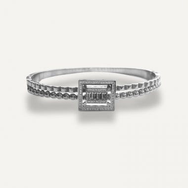 Bracelet Jonc Rigide Carré Scintillant