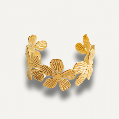 BRACELET FLEURS SCULPTées DORÉES