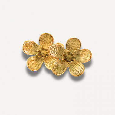 BOUCLES FLEURS SCULPTEES DORÉES