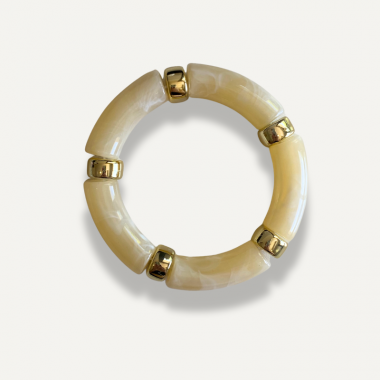 Bracelet Manchette Résine Crème