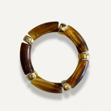 Bracelet Manchette Résine Ambrée