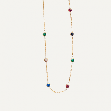Collier de pierres colorées