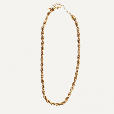 Collier Maille Corde Dorée