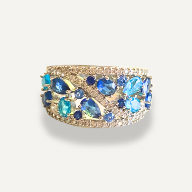 Bague Éclat Saphir et Topaze