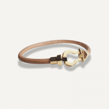 Bracelet Gaia (cuir et acier)
