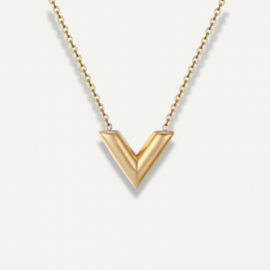 Collier avec Pendentif en V Dorée